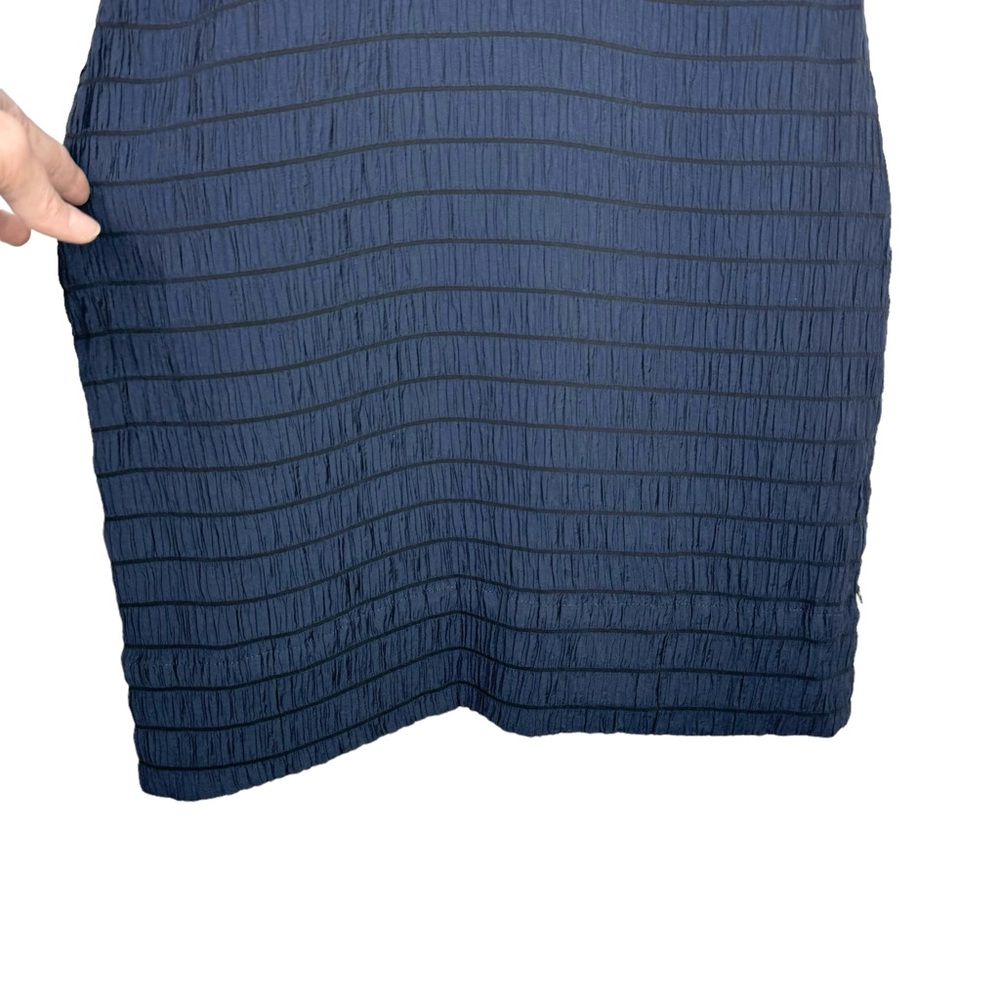 NWT Scotch & Soda Textured Smocked Navy Mini Dress With Voluminous Puff Sleeves - Picture 9 of 15